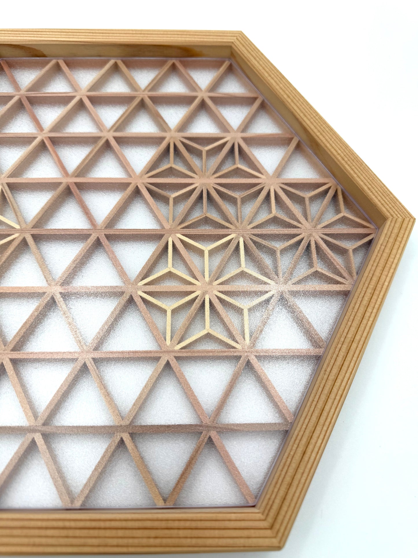 Hexagonal Kumiko Tray with Asanoha Pattern