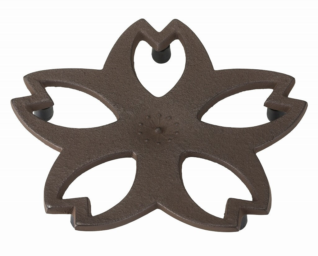 Nanbu Ironware Kettle Rest Cherry Blossom / Brown