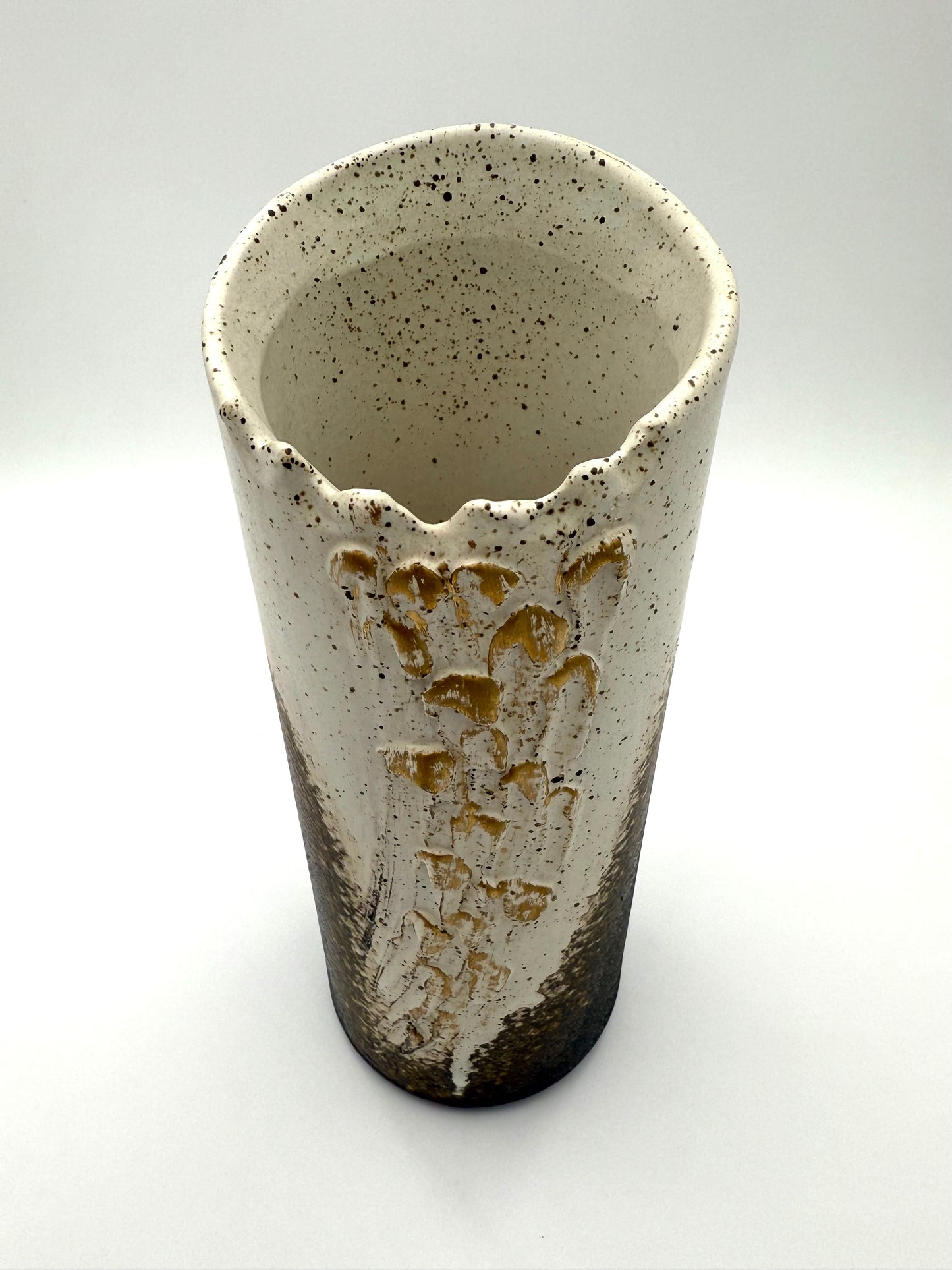 Shigaraki Yaki (Ware) White and Gray Vase