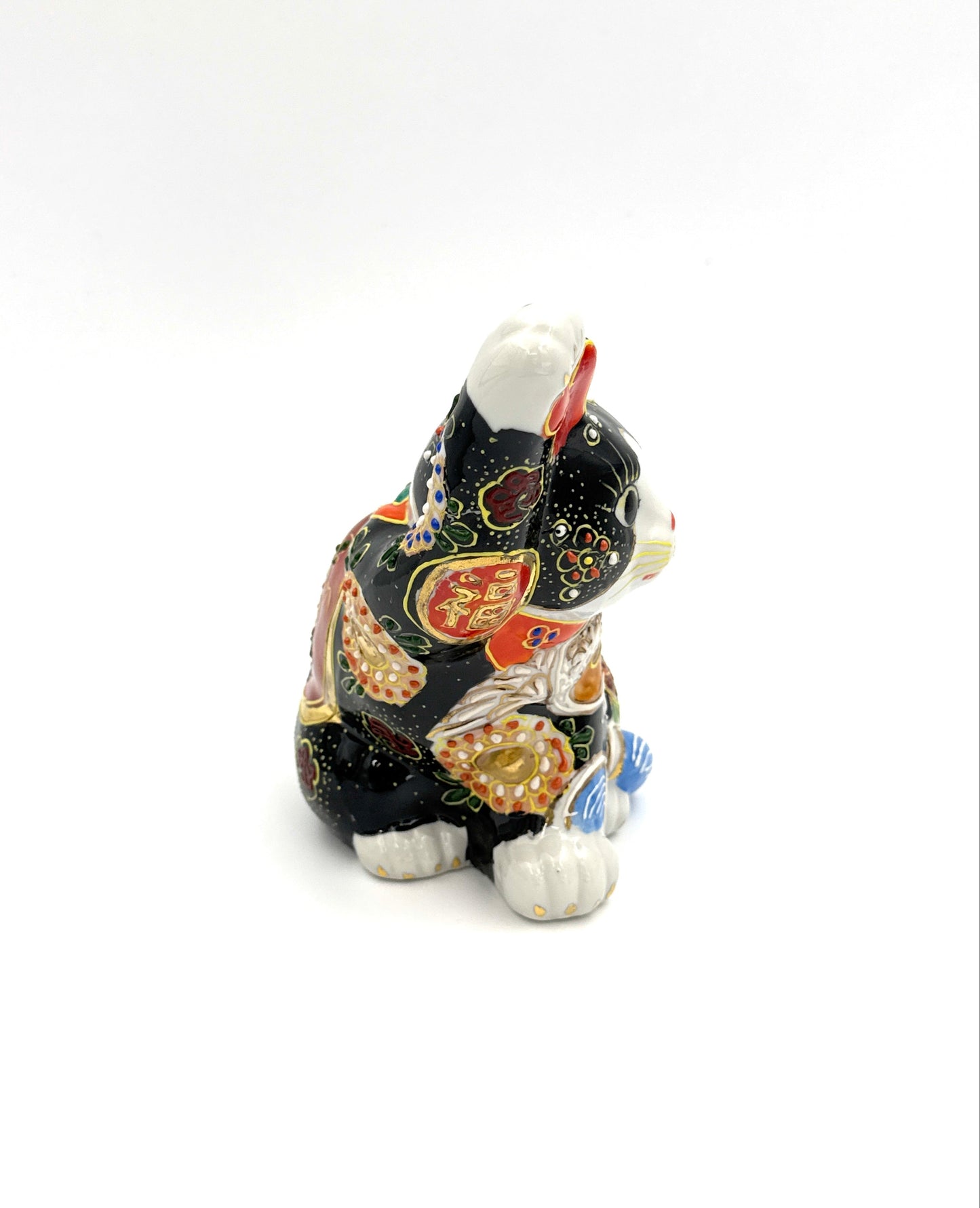 Kutani Yaki(Ware), Lucky Cat (White and Black)