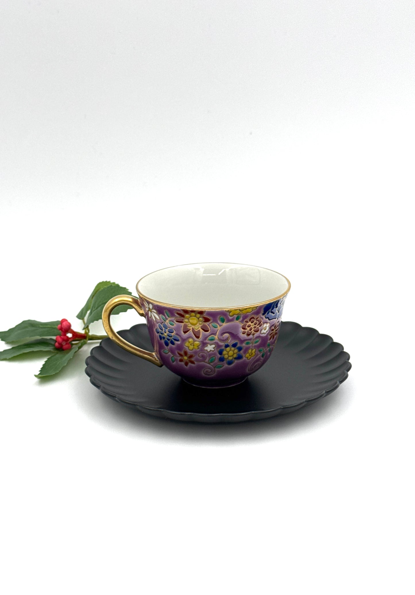 Kutani Yaki (Ware)Cup and Source, Blue Elephant
