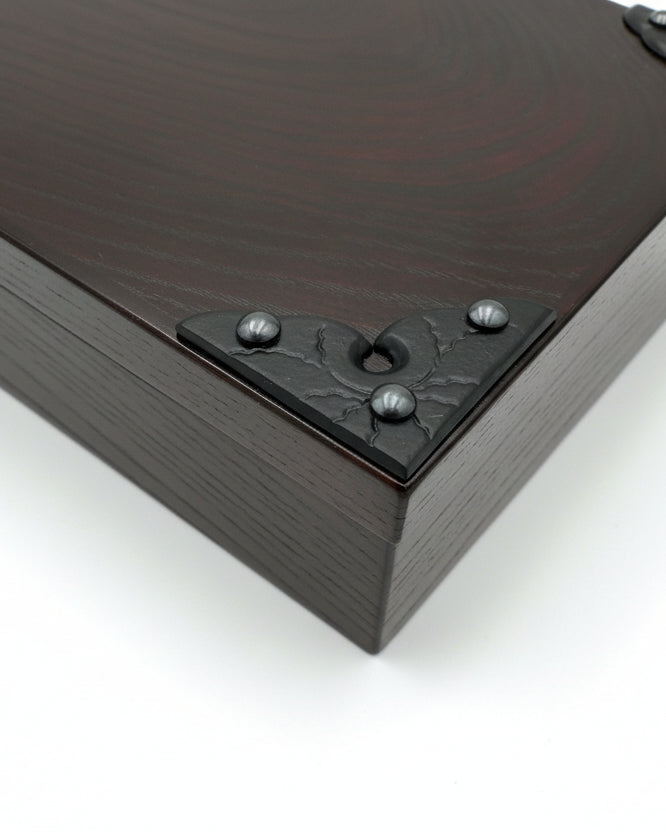 Japanese Iwayado Tansu Mini Storage Box with Nambu Iron Fittings