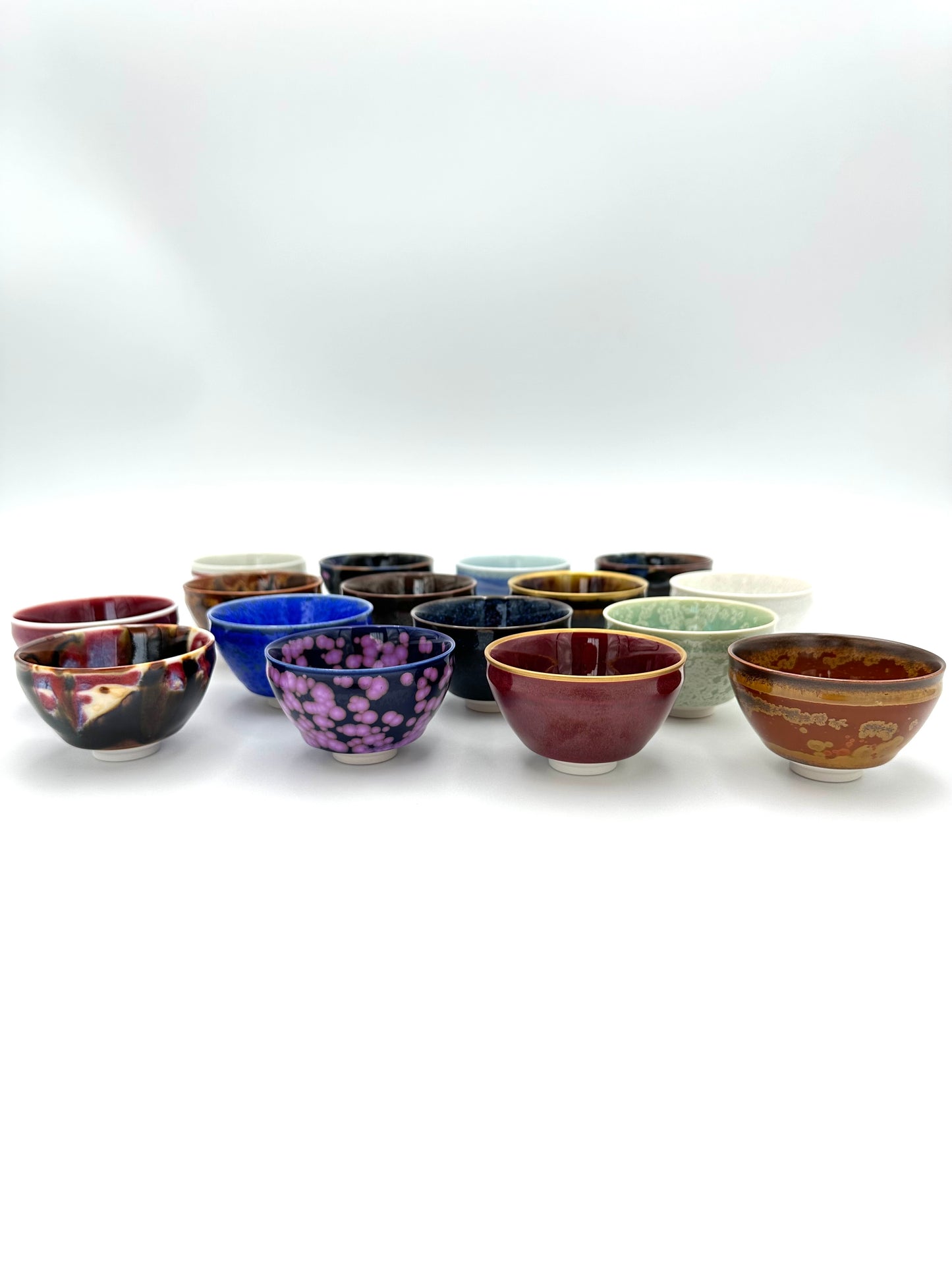 Arita Yaki (Ware) Sake Cups Set (16 Colors) Shinemon Kiln
