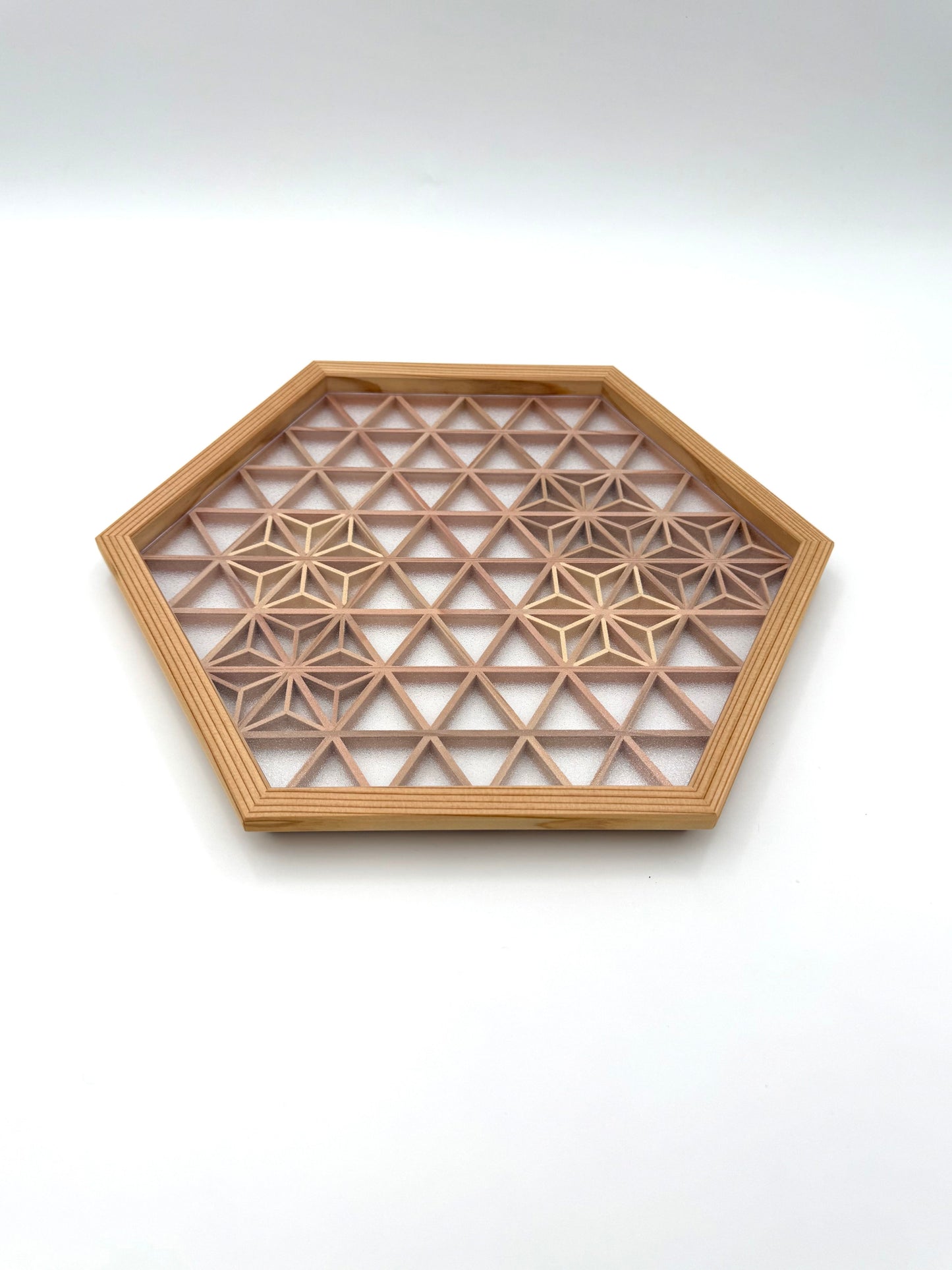 Hexagonal Kumiko Tray with Asanoha Pattern