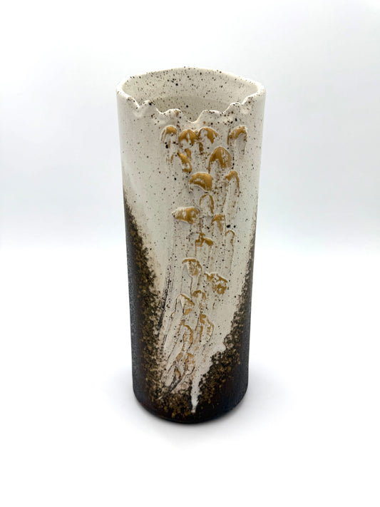Shigaraki Yaki (Ware)  White and Gray Vase