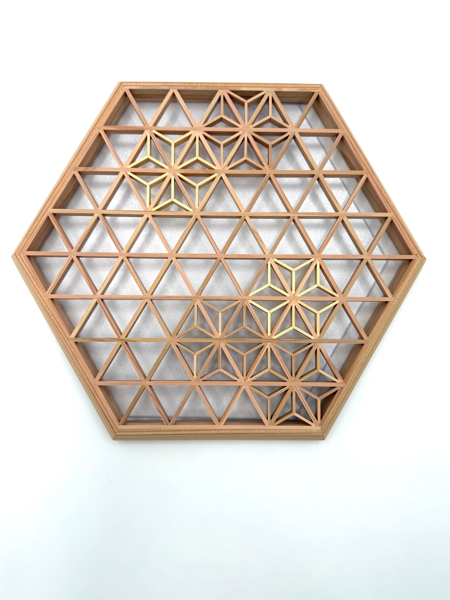 Hexagonal Kumiko Tray with Asanoha Pattern