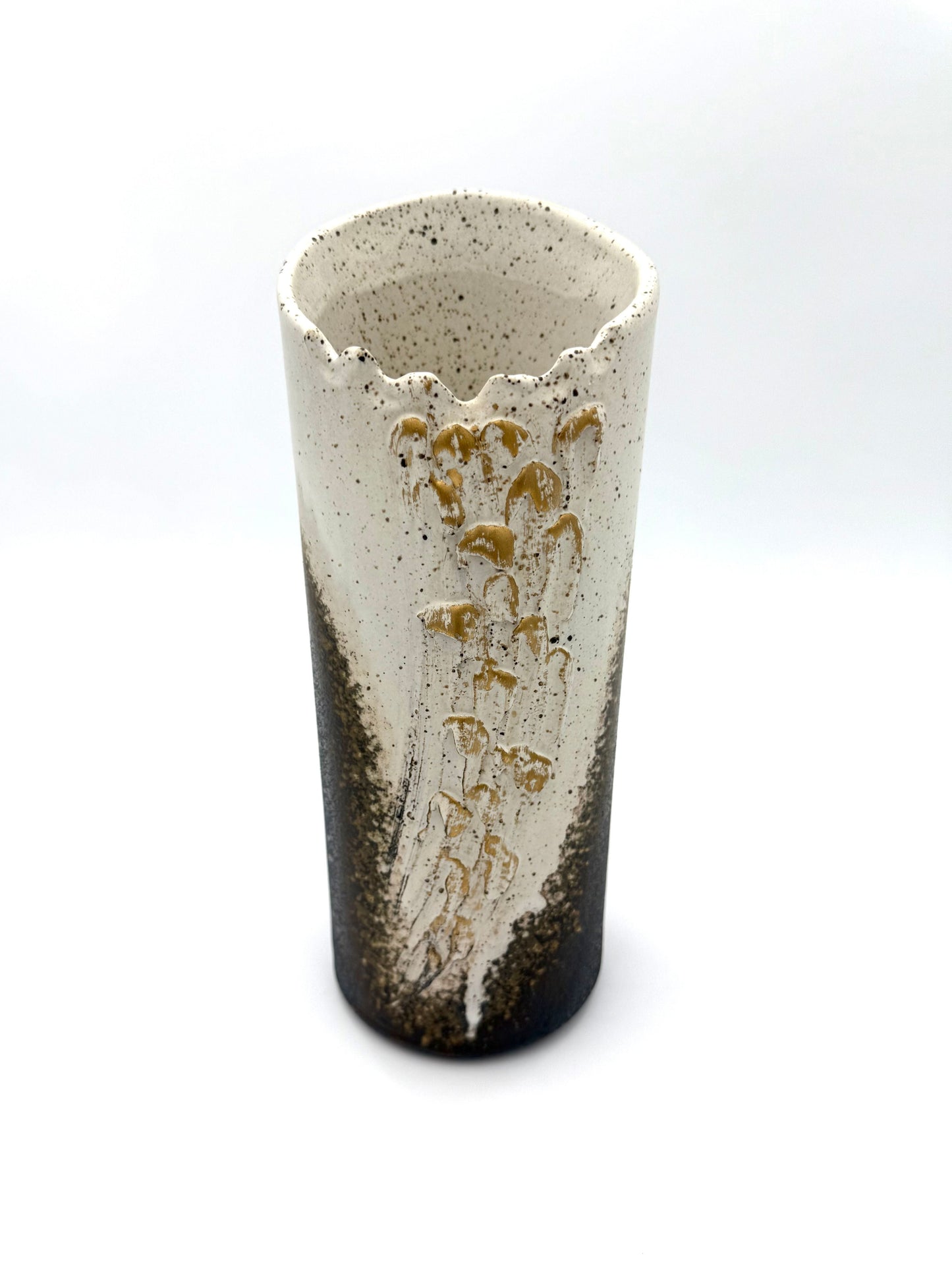 Shigaraki Yaki (Ware) White and Gray Vase
