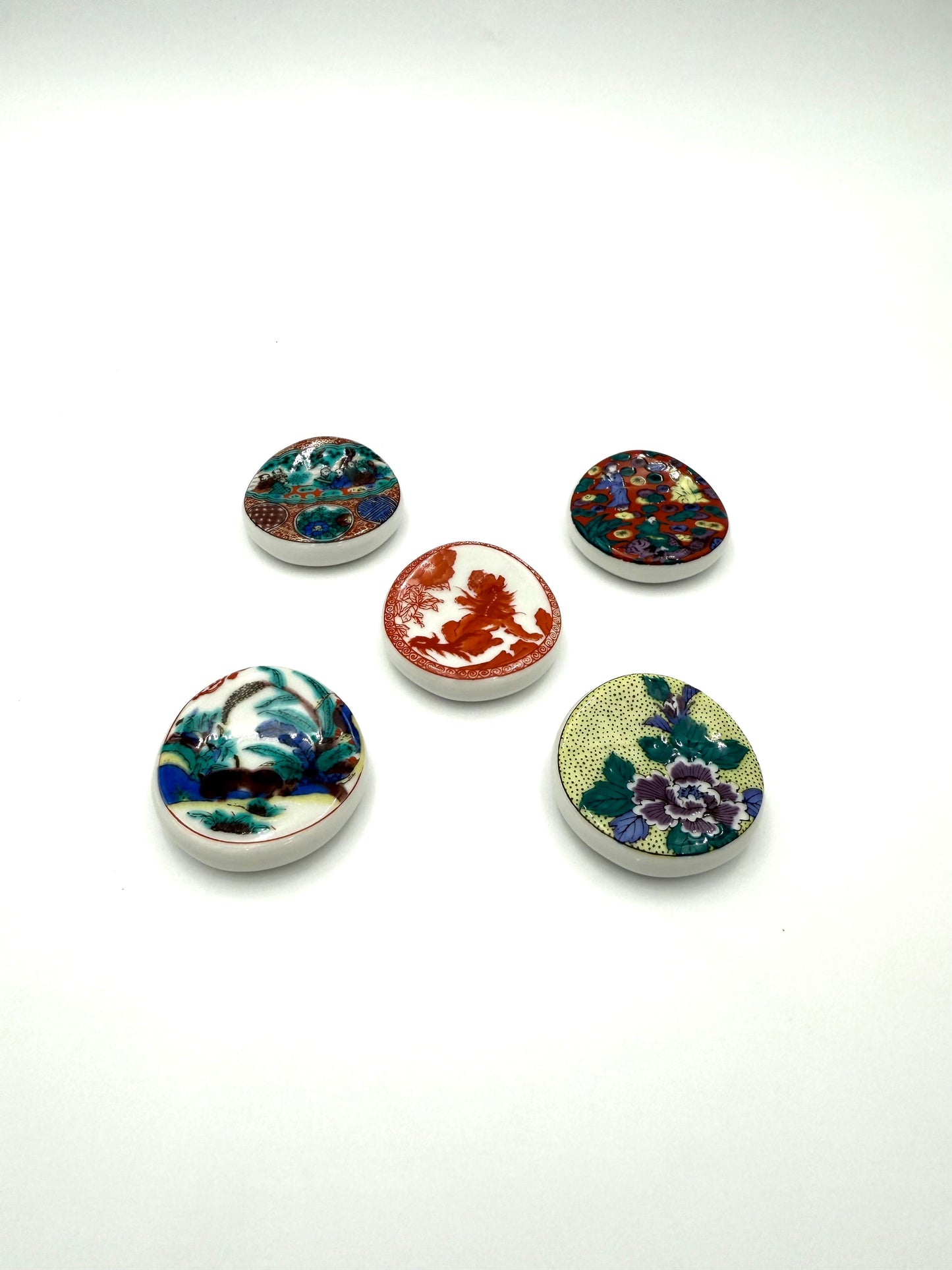 Kutani Yaki (Ware) Traditional Design Chopstick Rest(5 pcs)