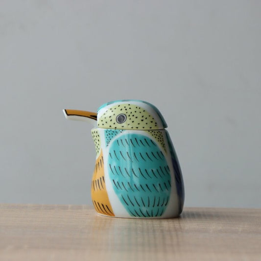 Arita Ware Kingfisher Soy Sauce Dispenser – Japanese Porcelain (Kawasemi A)