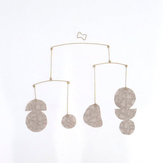 Echizen Washi Paper Mobile Kit – Japanese Handmade Hanging Decor (Gray)