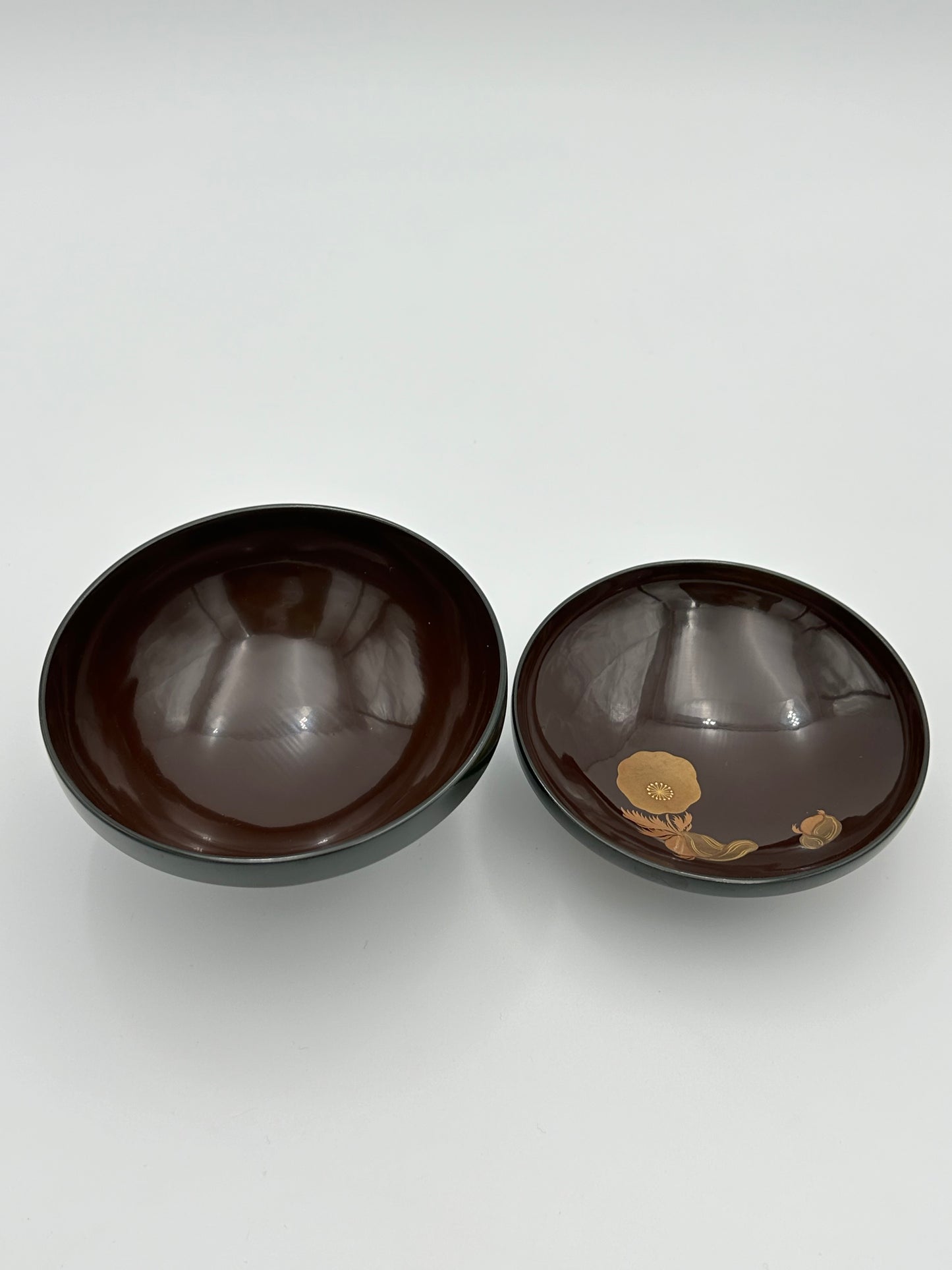 Meiji Era Wajima Lacquerware Blue Lacquer Bowl (5Set)