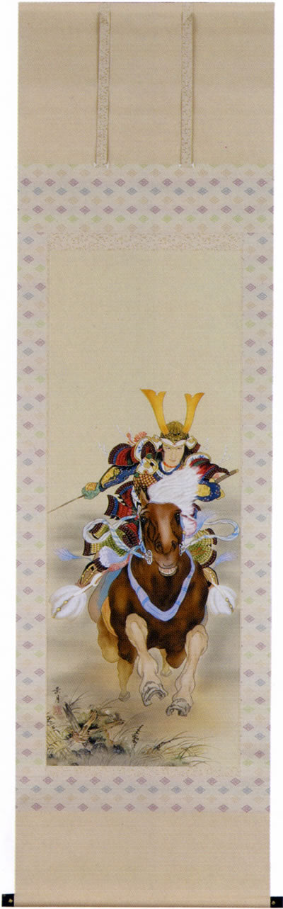 Hanging Scroll/ Samurai, Traditional Japanese painting Original Painting by Keigetsu Sato