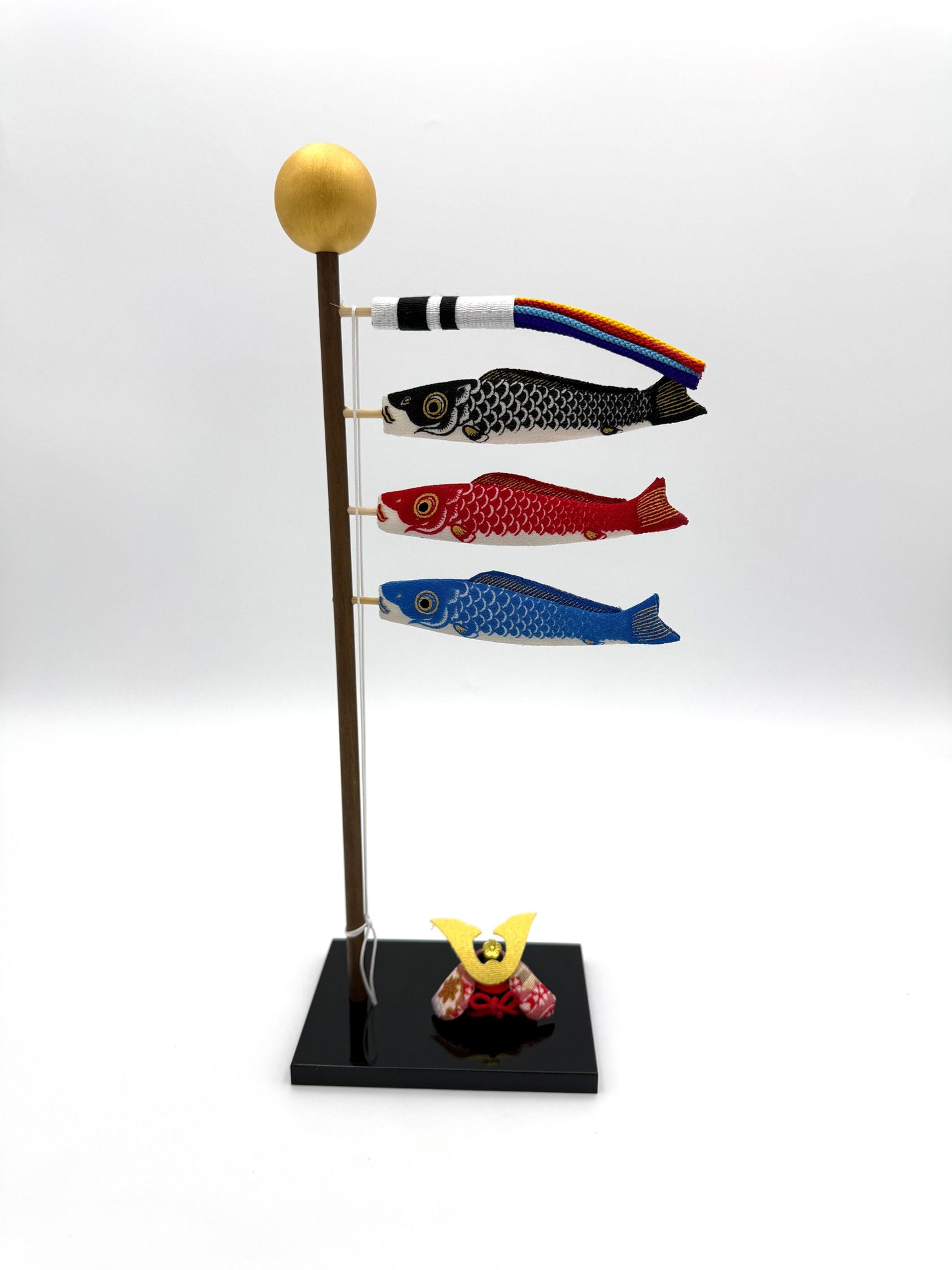 Japanese Chirimen Koinobori Decoration with Mini Kabuto – Children’s Day Display