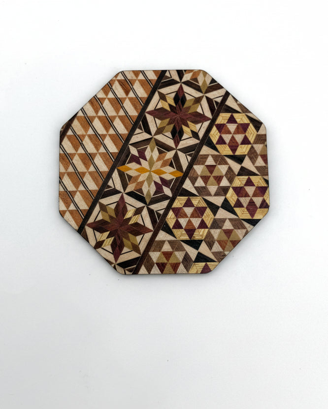 Hakone Yosegi Japanese Marquetry,  Coaster Set (5 pcs)