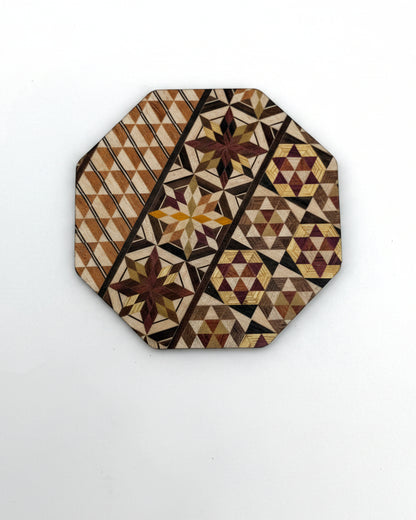 Hakone Yosegi Japanese Marquetry,  Coaster Set (5 pcs)