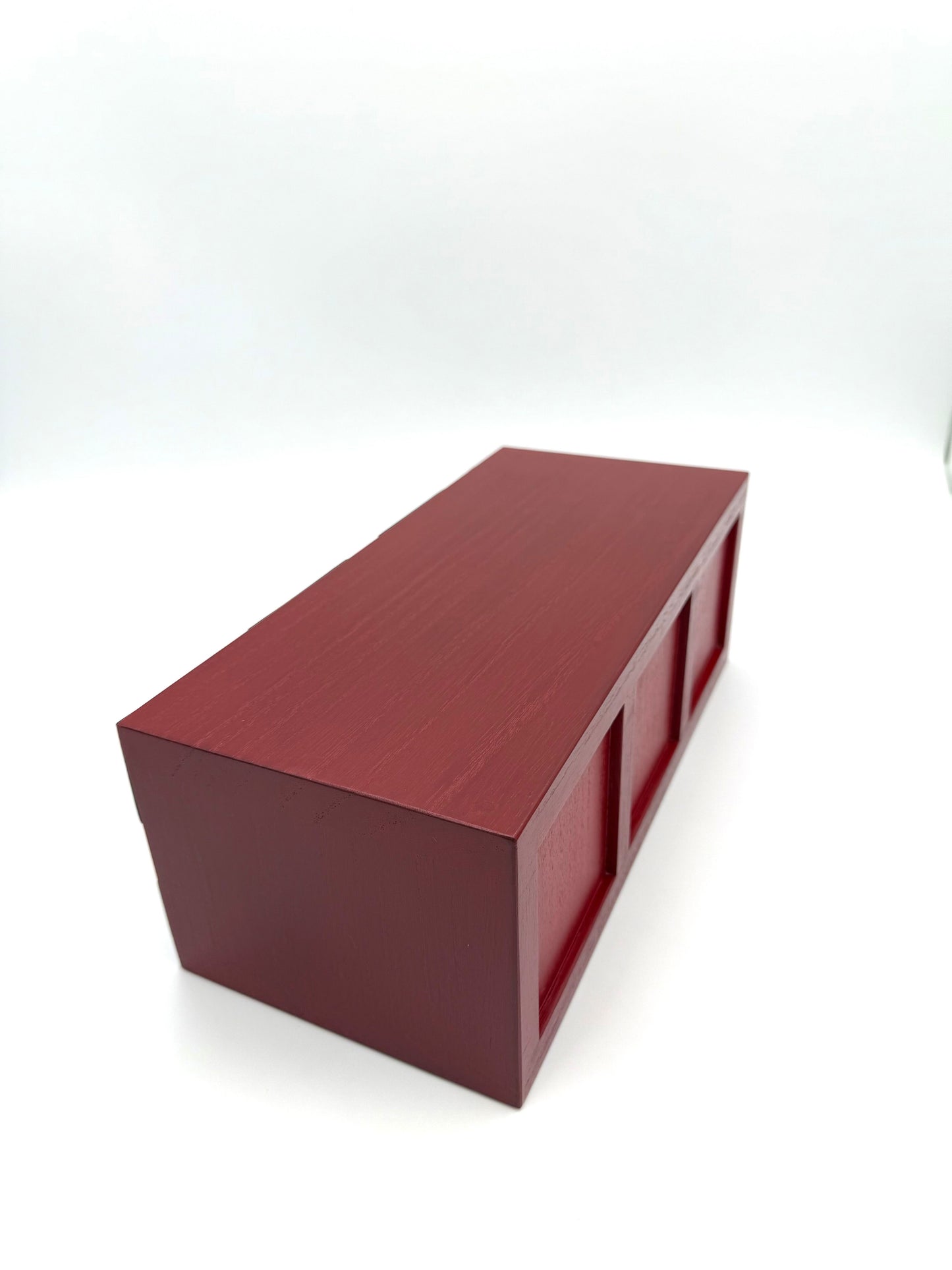 Japanese Iwayado-Style Red Lacqured Three-Drawer Chest