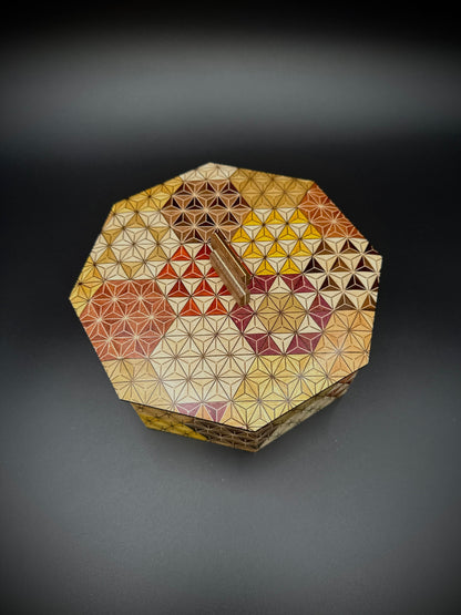 Hakone Yosegi Marquetry Octagon Confectionery Bowl
