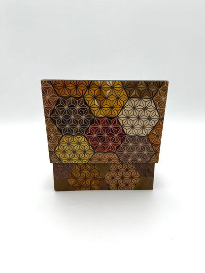 Hakone Yosegi Japanese Marquetry,  Small Box (Kikko Pattern) A