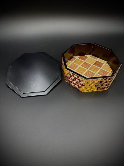 Hakone Yosegi Marquetry Octagon Confectionery Bowl