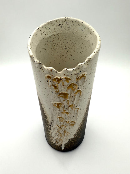 Shigaraki Yaki (Ware)  White and Gray Vase