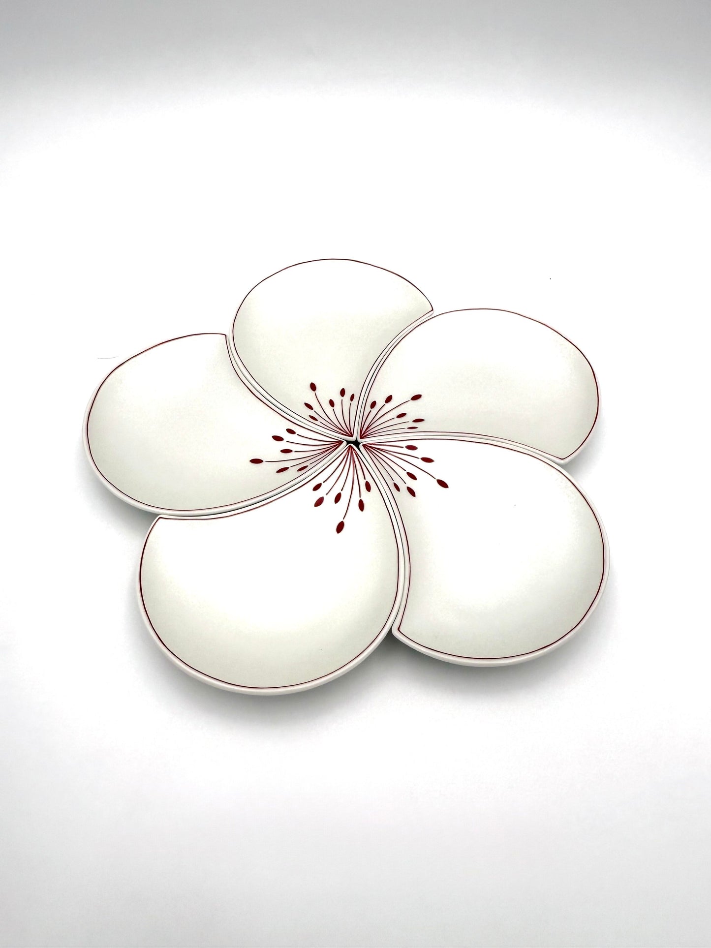 Arita Yaki (Ware) Plum Blossom Petal Plate (White)