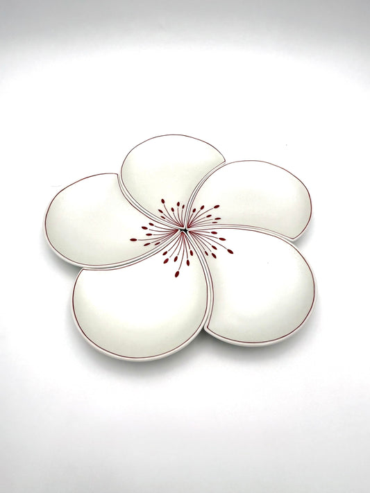 Arita Yaki (Ware) Plum Blossom Petal Plate (White)