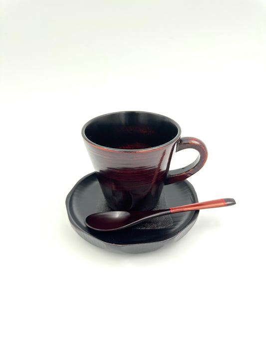 Yakumo Byakudan Amber Wooden Tea Cup with Handle