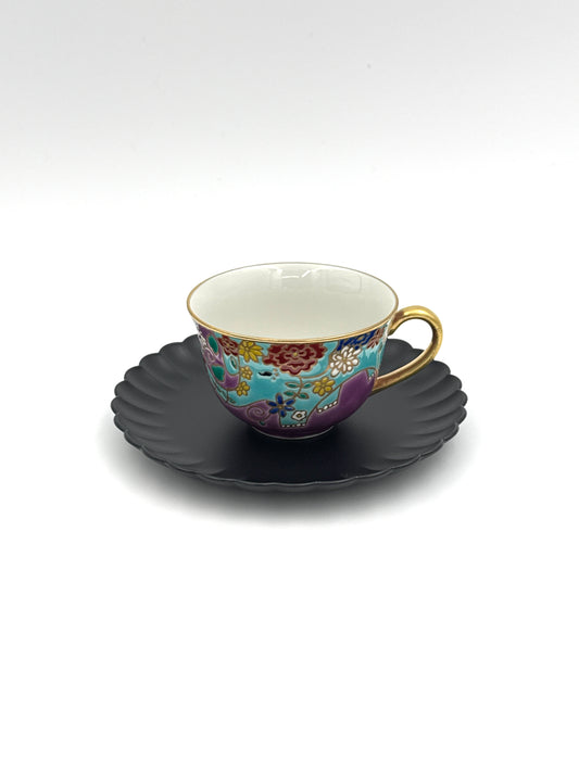 Kutani Yaki (Ware)Cup and Source, Blue Elephant