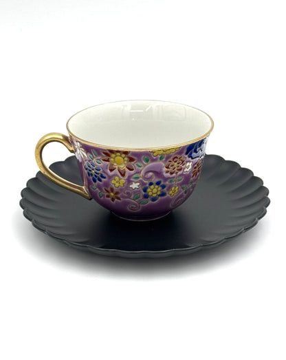 Kutani Yaki (Ware)Cup and Source, Blue Elephant