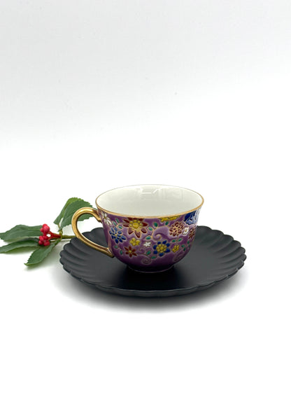 Kutani Yaki (Ware)Cup and Source, Blue Elephant