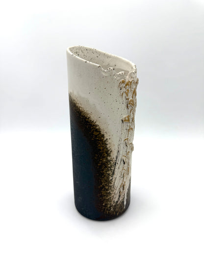 Shigaraki Yaki (Ware)  White and Gray Vase