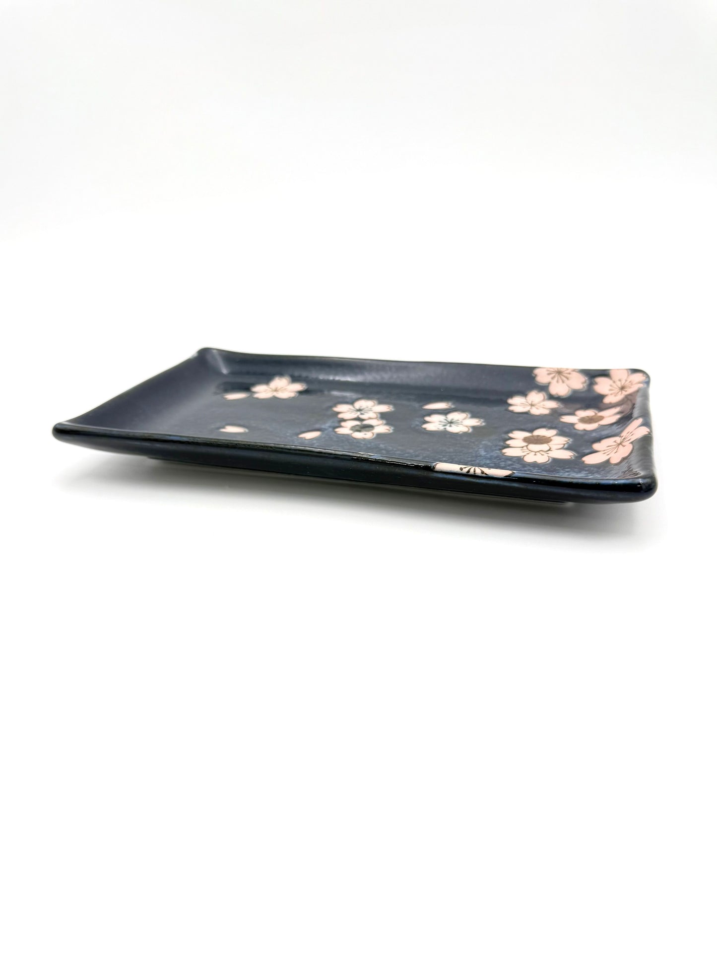 Mino Yaki Sushi set, Sakura Pattern (2 Plates, 2 Dishes, 2 Chopsticks)