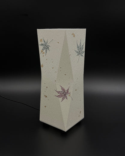 Handcrafted Japanese Washi Lamp with Maple Leaves – LED Flickering Light