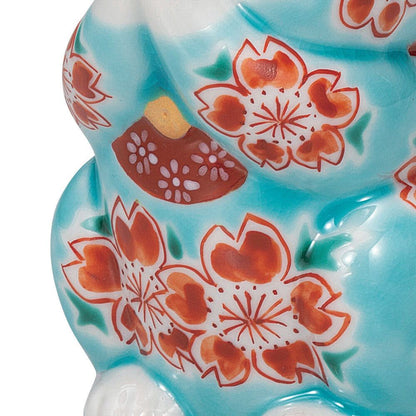 Kutani Yaki (Ware) Praying Cat (Light Blue)