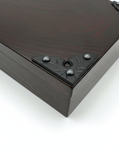 Japanese Iwayado Tansu Mini Storage Box with Nambu Iron Fittings
