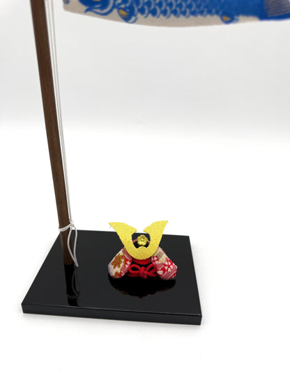 Japanese Chirimen Koinobori Decoration with Mini Kabuto – Children’s Day Display