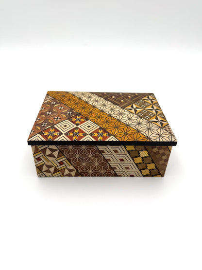 Hakone Yosegi Japanese Marquetry,  Small Box (Koyosegi Pattern) B