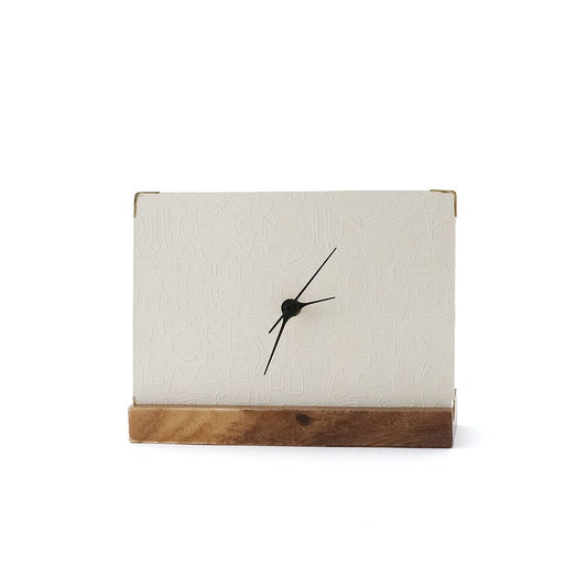 Japanese Echizen Washi Paper Wall & Desk Clock (White)