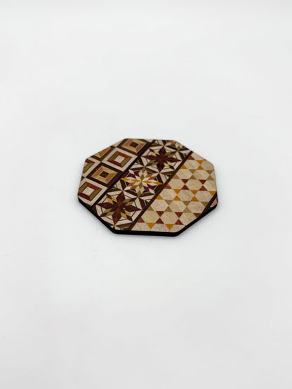 Hakone Yosegi Japanese Marquetry,  Coaster Set (5 pcs)