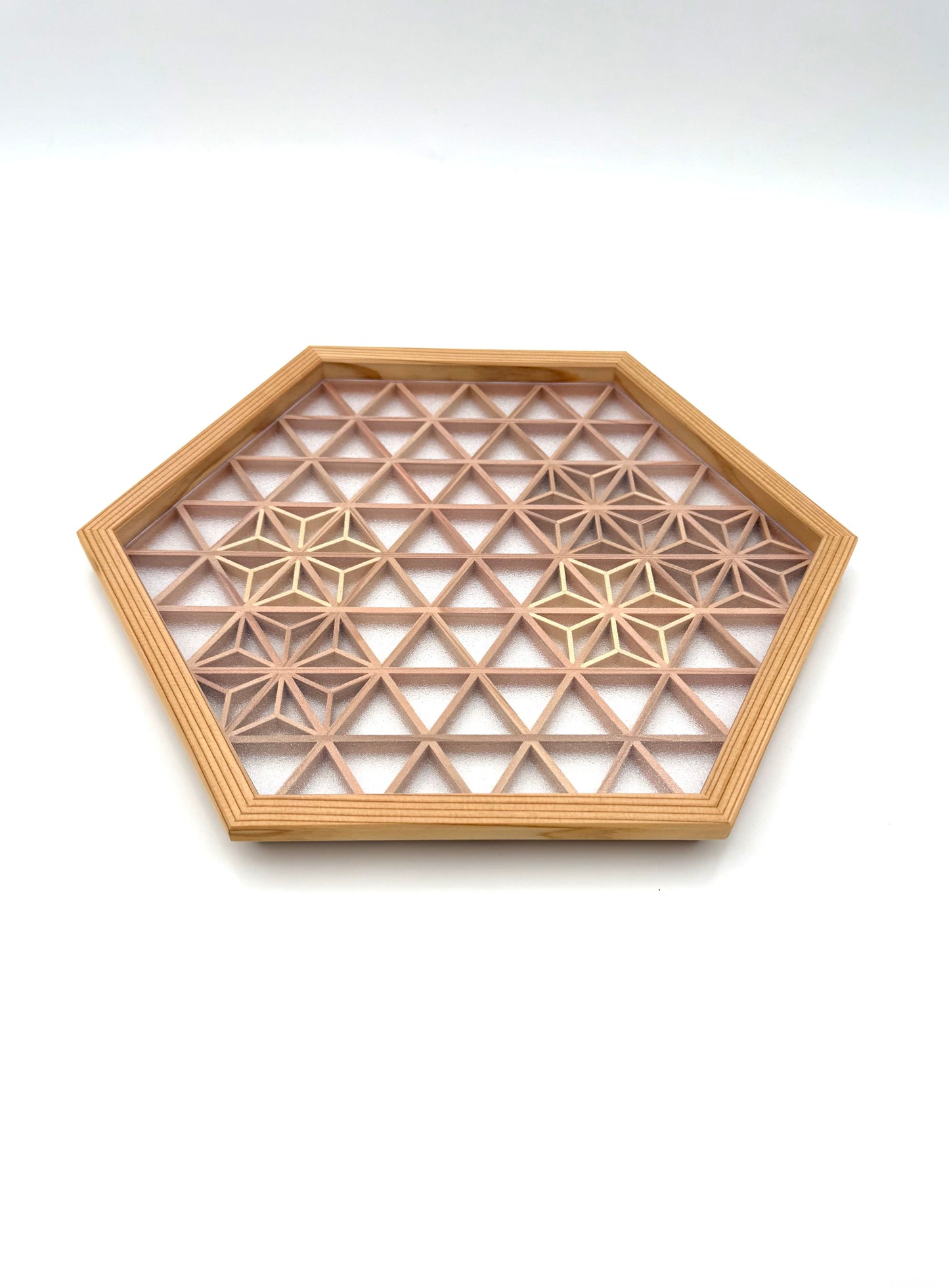 Hexagonal Kumiko Tray with Asanoha Pattern