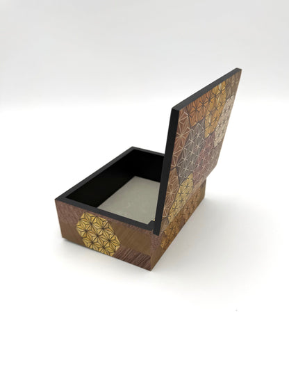 Hakone Yosegi Japanese Marquetry,  Small Box (Kikko Pattern) A