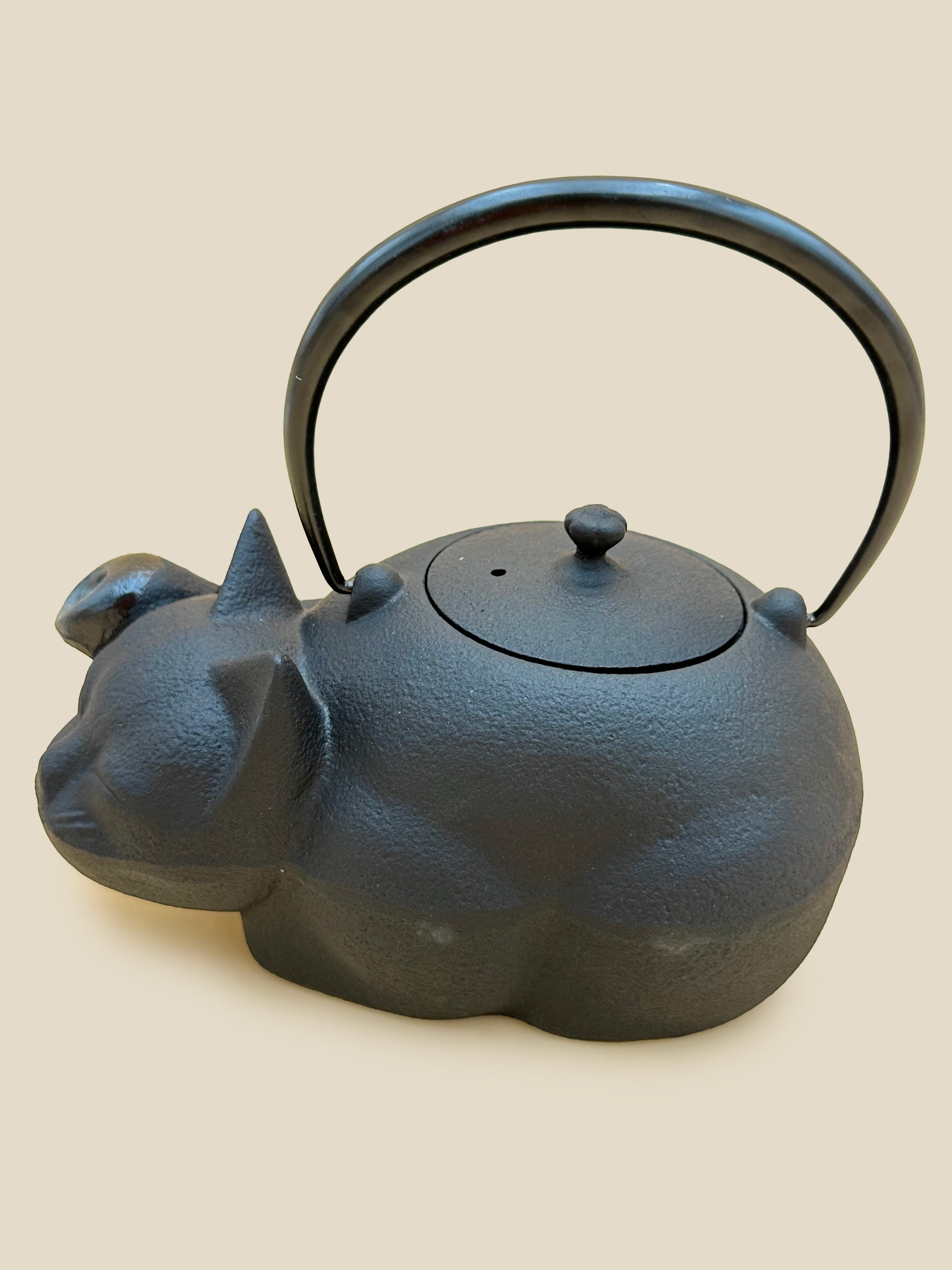 Cat newest Teapot | Japanese Traditional Style Ceramic Black Cat Teapot