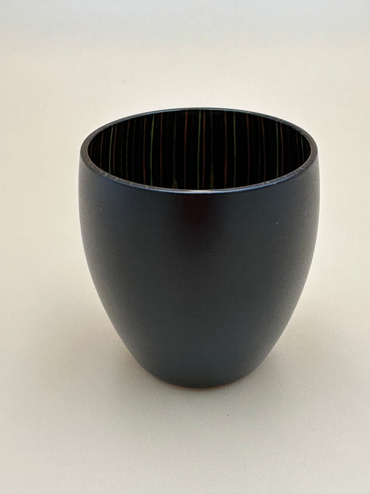 Urushi Lacquered Glass "TSUBOMI(Bud)" Black and Red Sake Cup