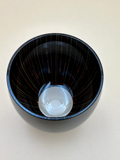 Urushi Lacquered Glass "TSUBOMI(Bud)" Black and Red Sake Cup