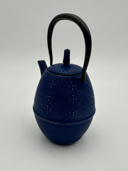 Nanbu Ironware Blue Teapot Egg-Shaped