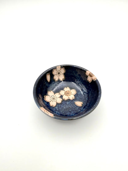 Mino Yaki Sushi set, Sakura Pattern (2 Plates, 2 Dishes, 2 Chopsticks)