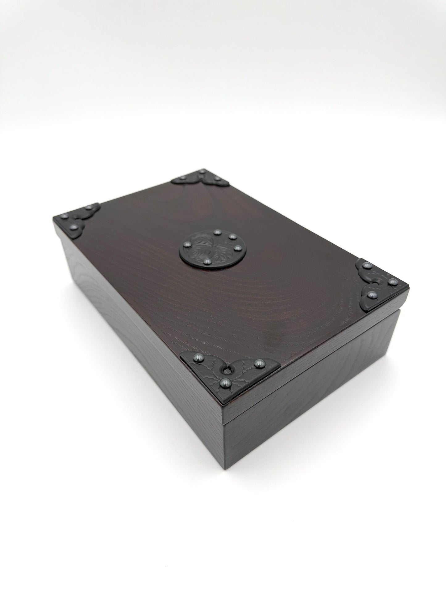 Japanese Iwayado Tansu Mini Storage Box with Nambu Iron Fittings