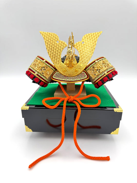 Japanese Handcrafted Samurai Helmet Display (Kabuto) with Stand