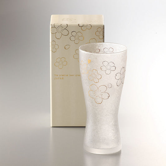 Sakura Gold Frosted Premium Beer Glass  with Gift Box