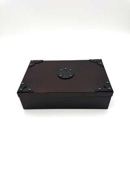 Japanese Iwayado Tansu Mini Storage Box with Nambu Iron Fittings